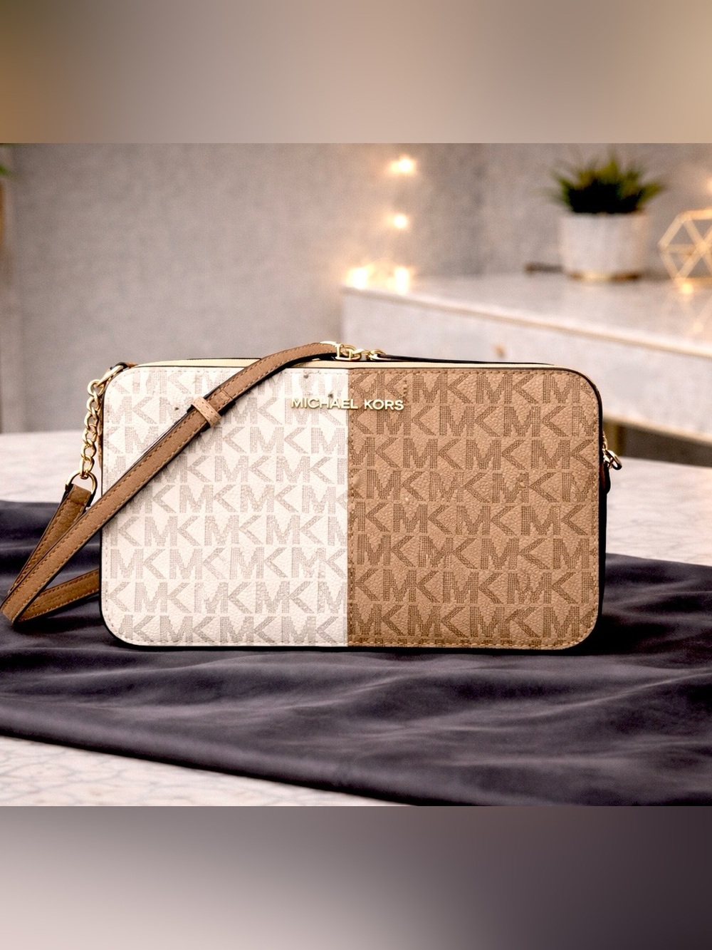 Michael Kors Jet Set Camel Multi Crossbody NWT